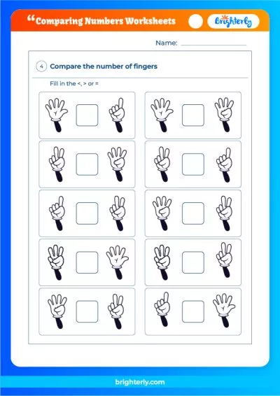 Compare Numbers Worksheet