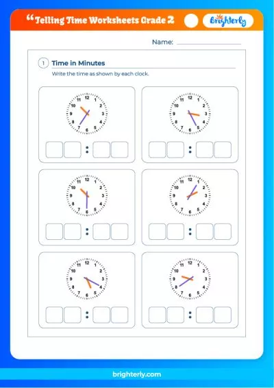 Second Grade Time Worksheet