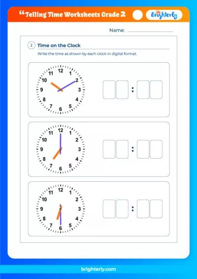 Time Worksheet For 2nd Grade