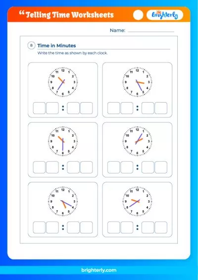 Free Telling Time Worksheets