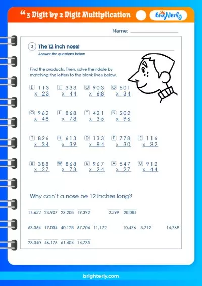 Multiplying 2 And 3-Digit Numbers Worksheets