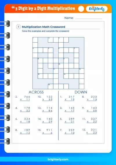 3 By 2 Digit Multiplication Worksheets
