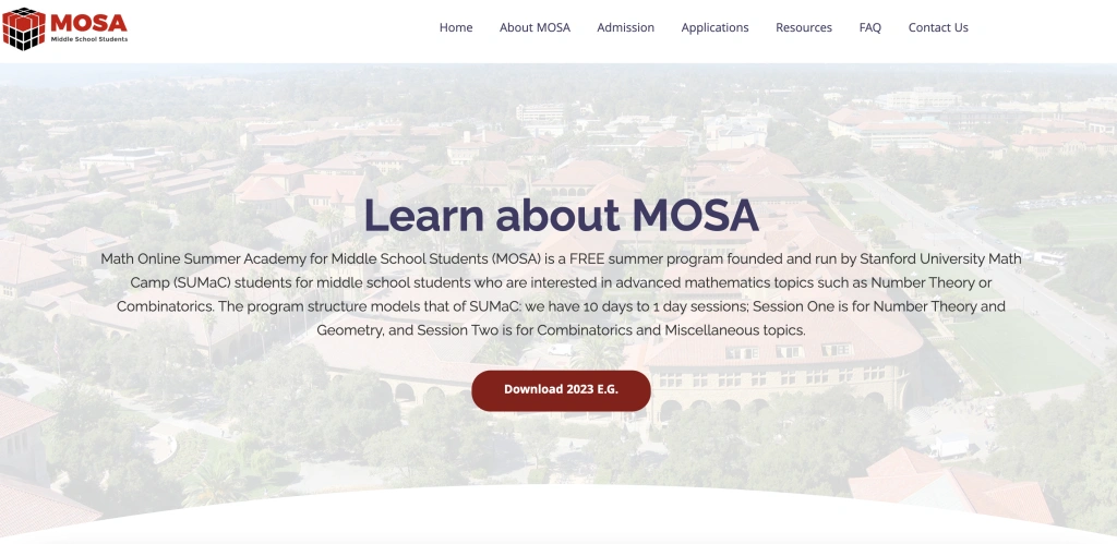 #7. MOSA online summer math programs for middle school students