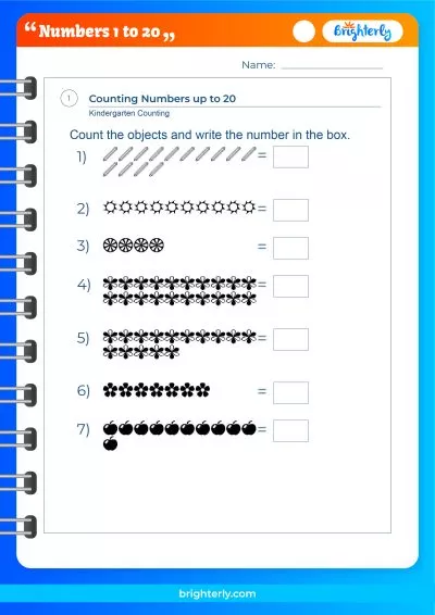 Free Printable Numbers 1 20 Worksheets