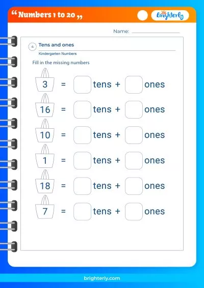 Missing Number Worksheets 1 20