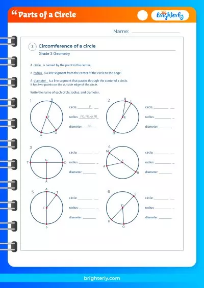 Label Parts Of A Circle Worksheet