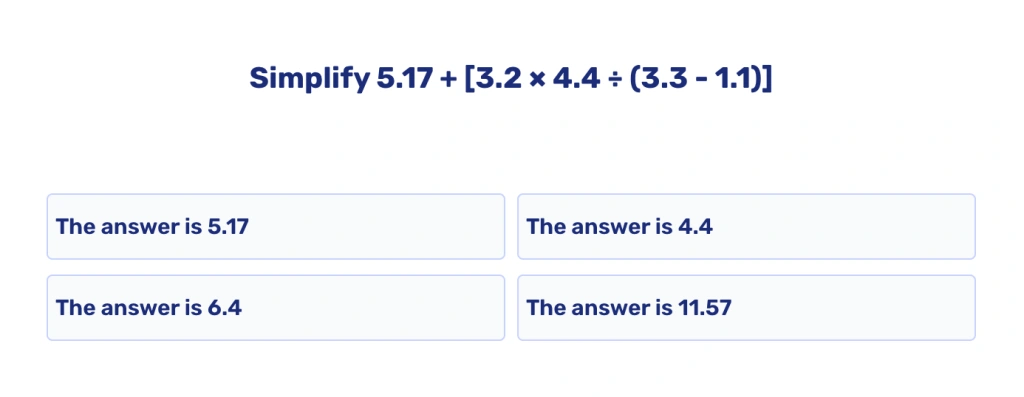 Free PEMDAS worksheets: Tests