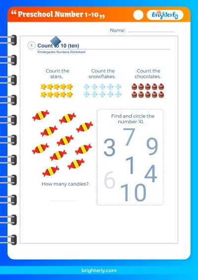 Preschool Number Recognition Worksheets 1 10