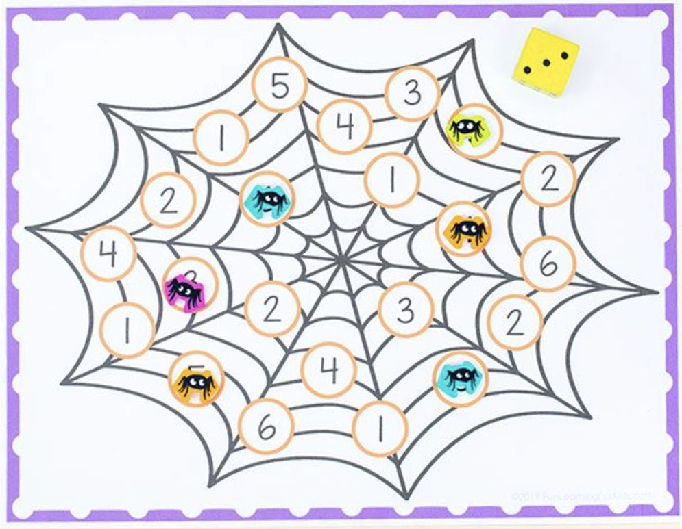Spooky Spider Printable Math Game