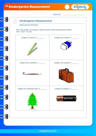 Measurement Worksheets Kindergarten