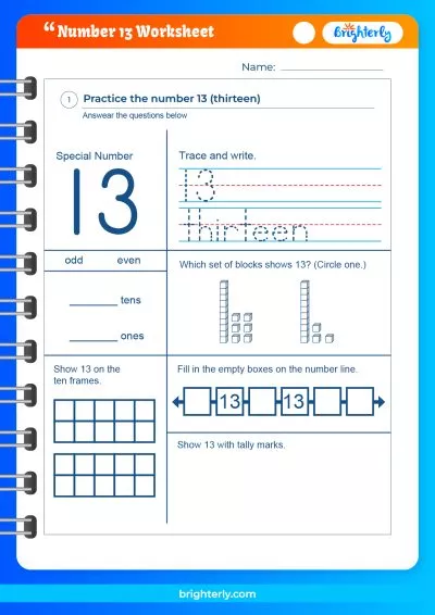 Printable Number 13 Worksheet Preschool