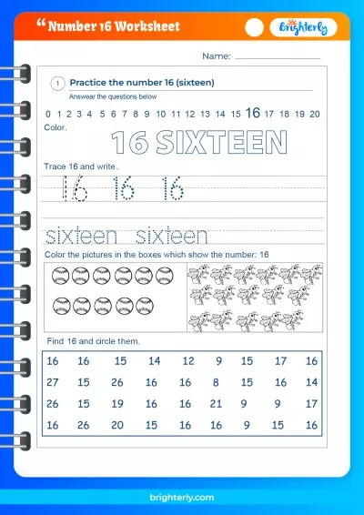 Trace Number 16 Worksheet
