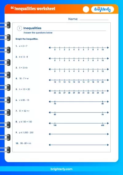7th Grade Math Inequalities Worksheet