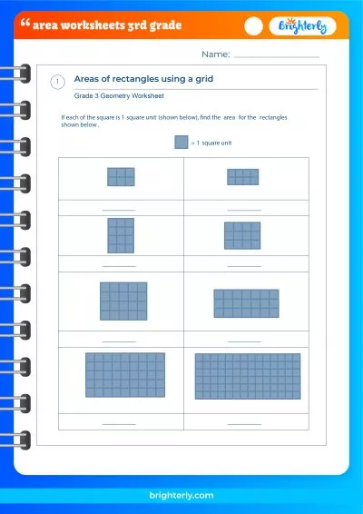 Area For 3rd Grade Worksheet