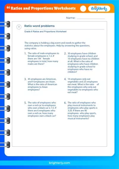 Ratio And Proportion Word Problems Worksheets