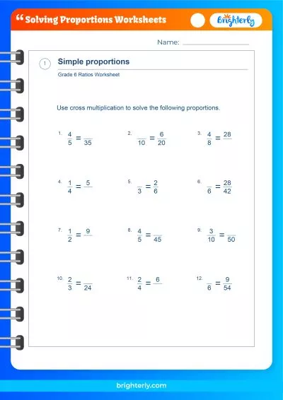 Solving Proportions Worksheets