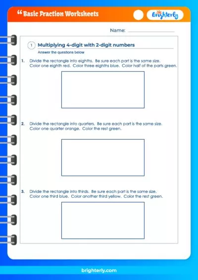 Basic Fraction Worksheets Printable