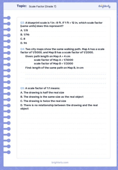 Printable Scale Factor Worksheets in PDF: Dilation Practice with Answers