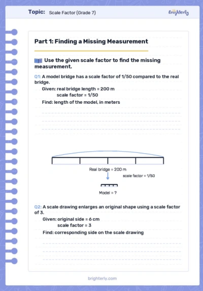 Printable Scale Factor Worksheets in PDF: Dilation Practice with Answers