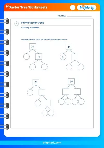 Factor Tree Practice Worksheets