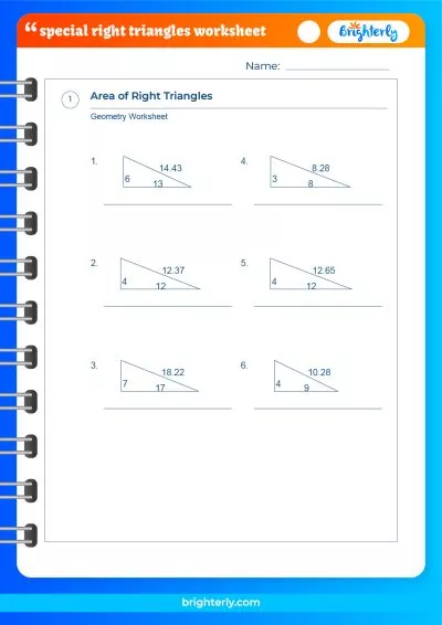 45-45-90 Triangle Worksheet