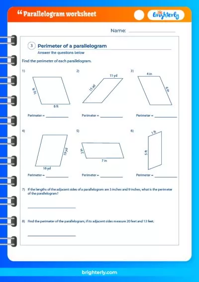 Parallelograms Worksheet Answers