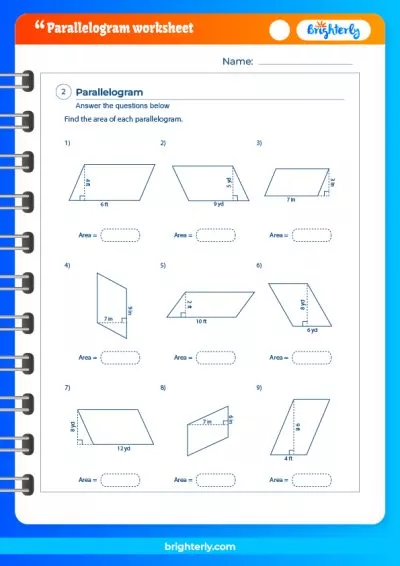 Parallelogram Worksheets