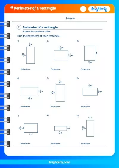 Perimeter Of A Rectangle Word Problems Worksheet