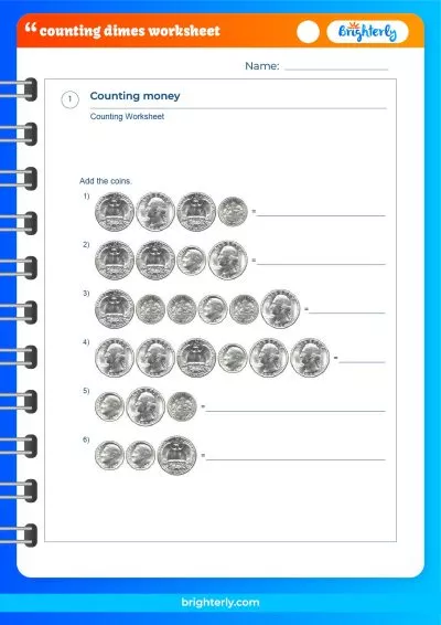 Dime Counting Worksheet