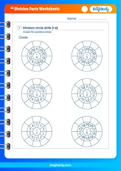 Division Math Facts Worksheet