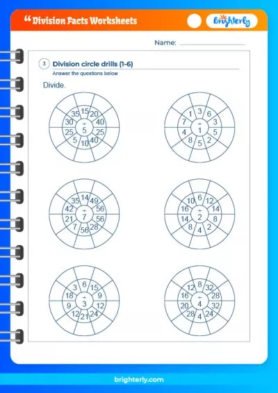 Division Fact Families Worksheet