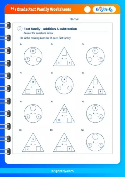 Math Facts 1st Grade Worksheet
