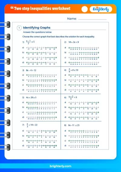 Two-Step Inequalities Worksheet