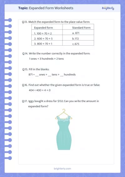 Expanded Form Worksheets Pdf