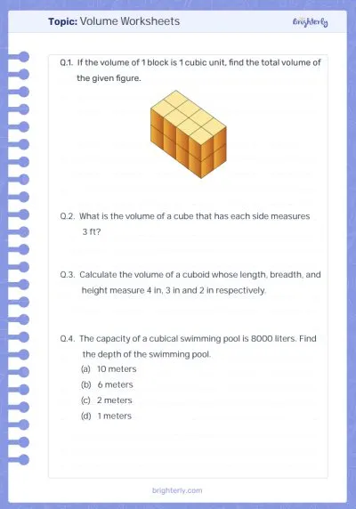 Volume Worksheets