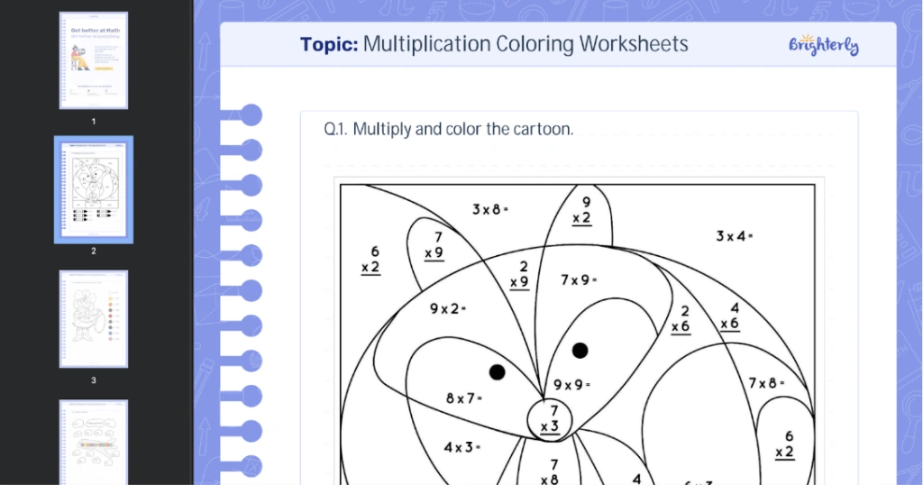 Multiplication Coloring Worksheets-1