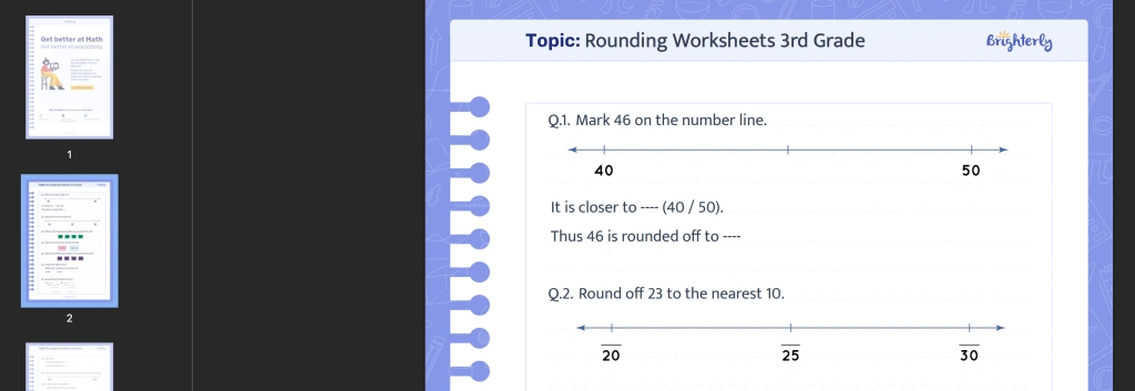 3rd grade rounding worksheets: Examples
