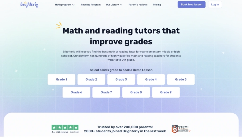 Brighterly online tutoring platform: Best for personalized math and reading lessons