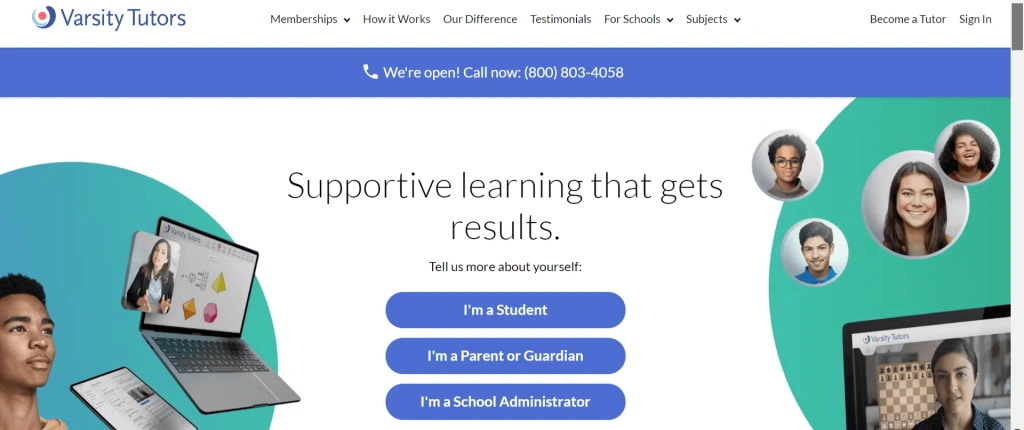 Varsity Tutors: Best for access for the whole family