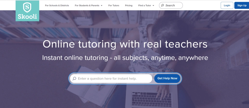 Skooli online tutoring platform: Best for last-minute help