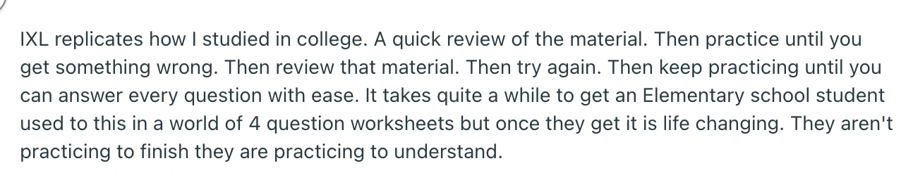What IXL Does Well