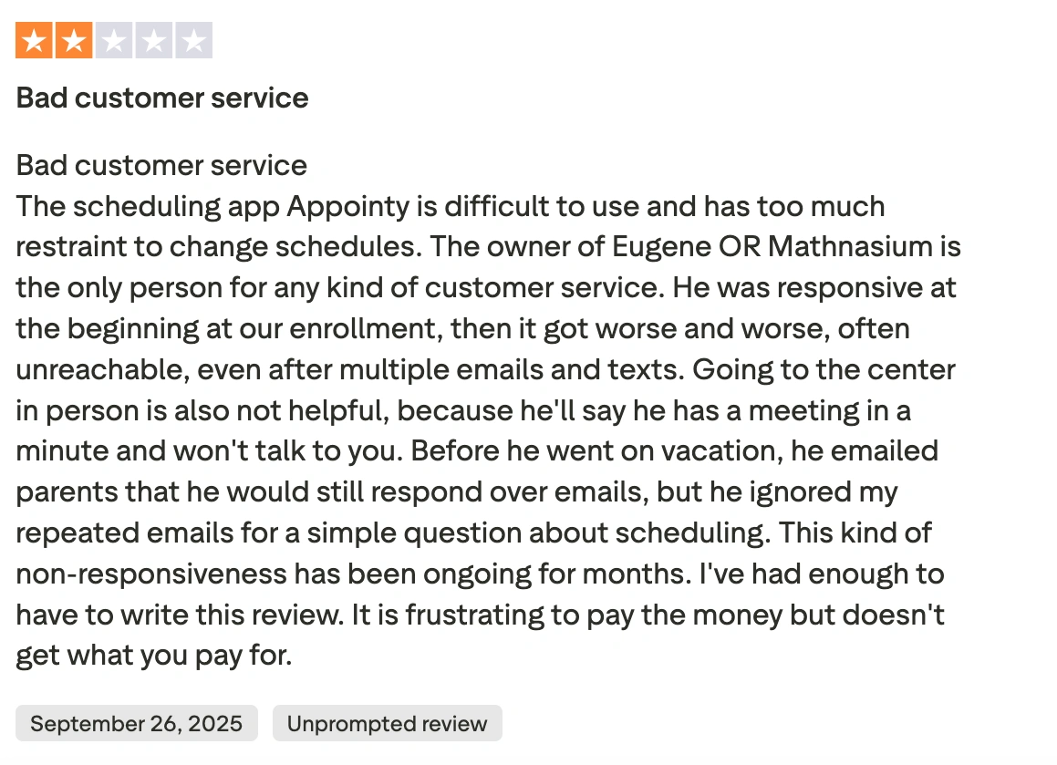 Reviews on Mathnasium: Connect support
