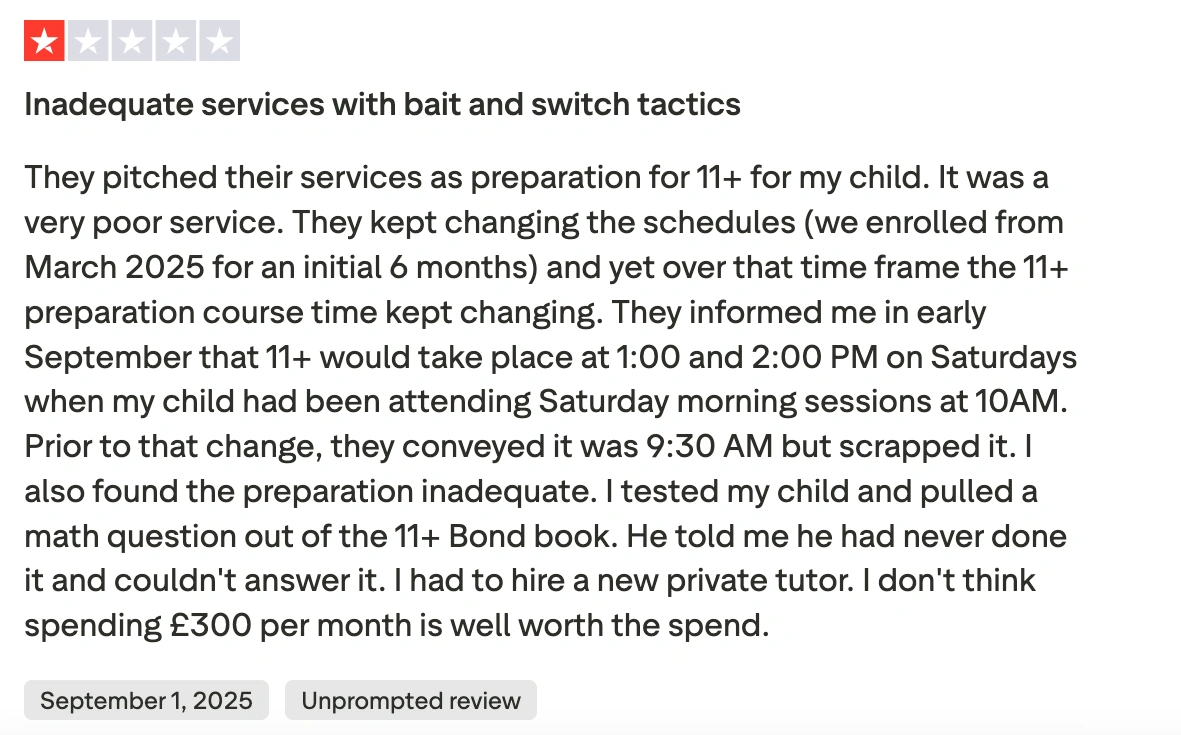 Mathnasium disadvantages