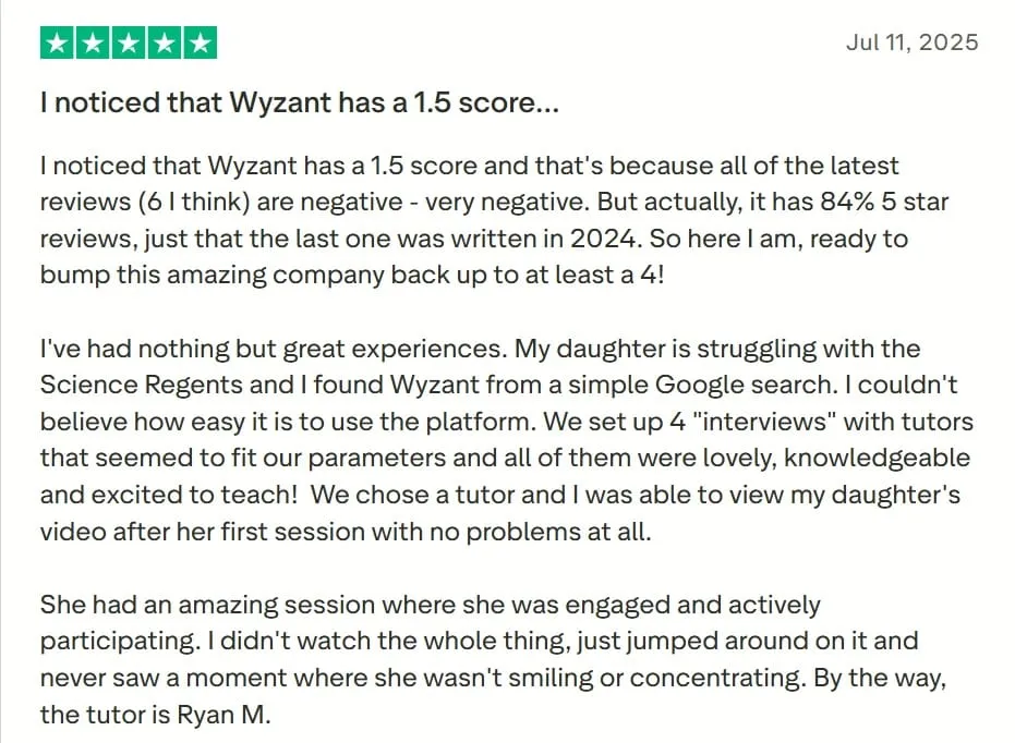 Wyzant Reviews: User Interface and Experience 