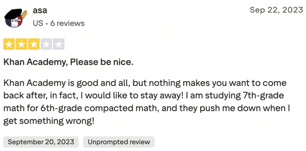 Common complaints about Khan Academy: