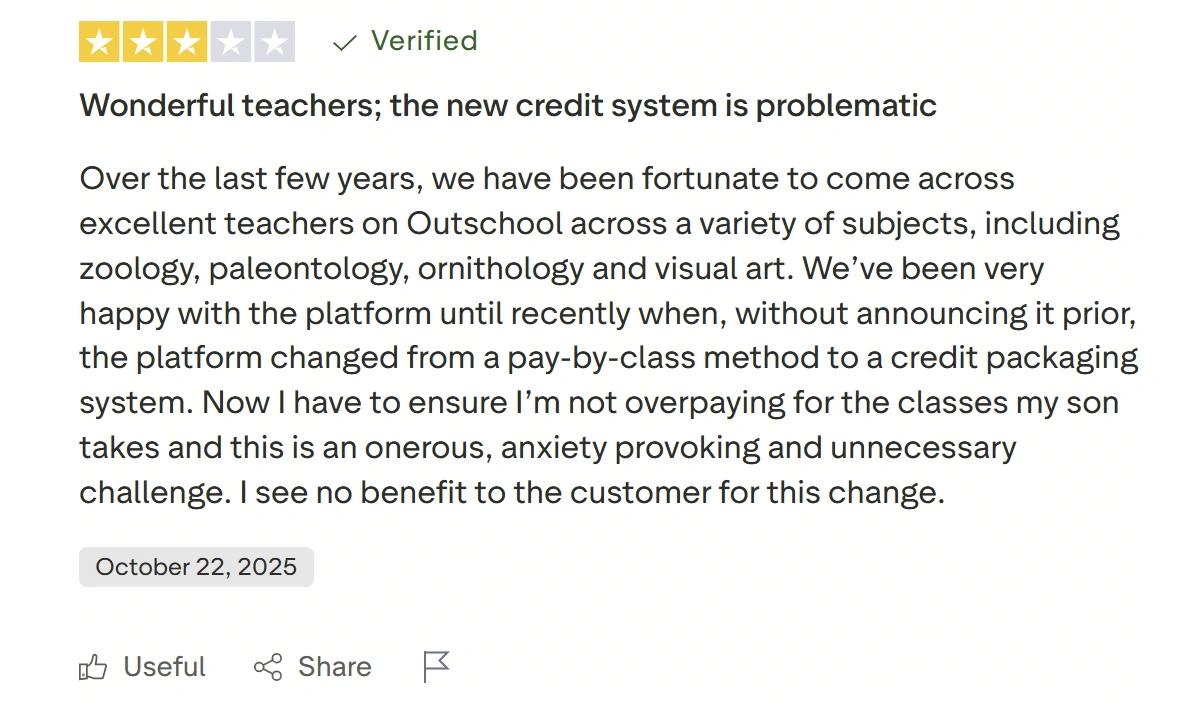 Outschool disadvantages