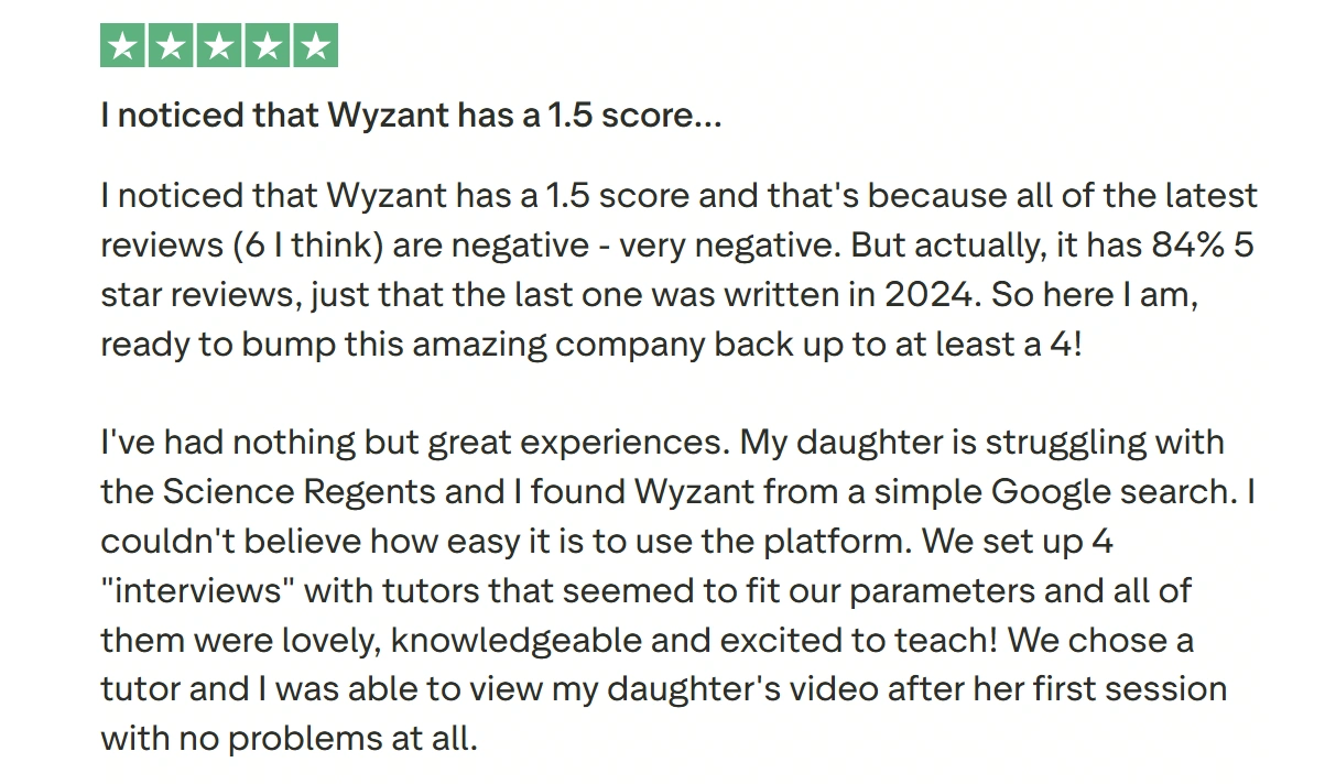Wyzant reviews: User interface and experience