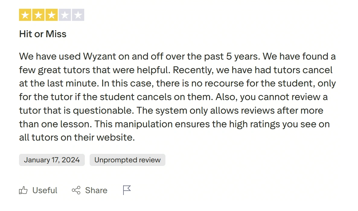 What are the pros and cons of using Wyzant?