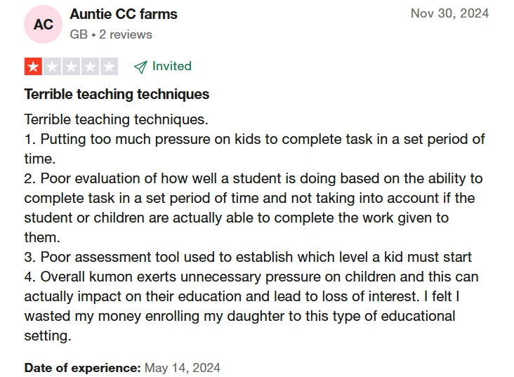 Is Kumon Reading worth it for children? Cons