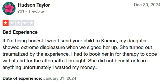 Top cons about Kumon Reading